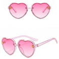 thumbnail image 2 of Glisme Kids Sunglasses Heart Glasses Personality Multicolour Retro Sunglasses ,Pink, 2 of 3
