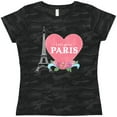 thumbnail image 3 of Inktastic Let's Go to Paris with Pink Heart and Eiffel Tower Women's T-Shirt, 3 of 5
