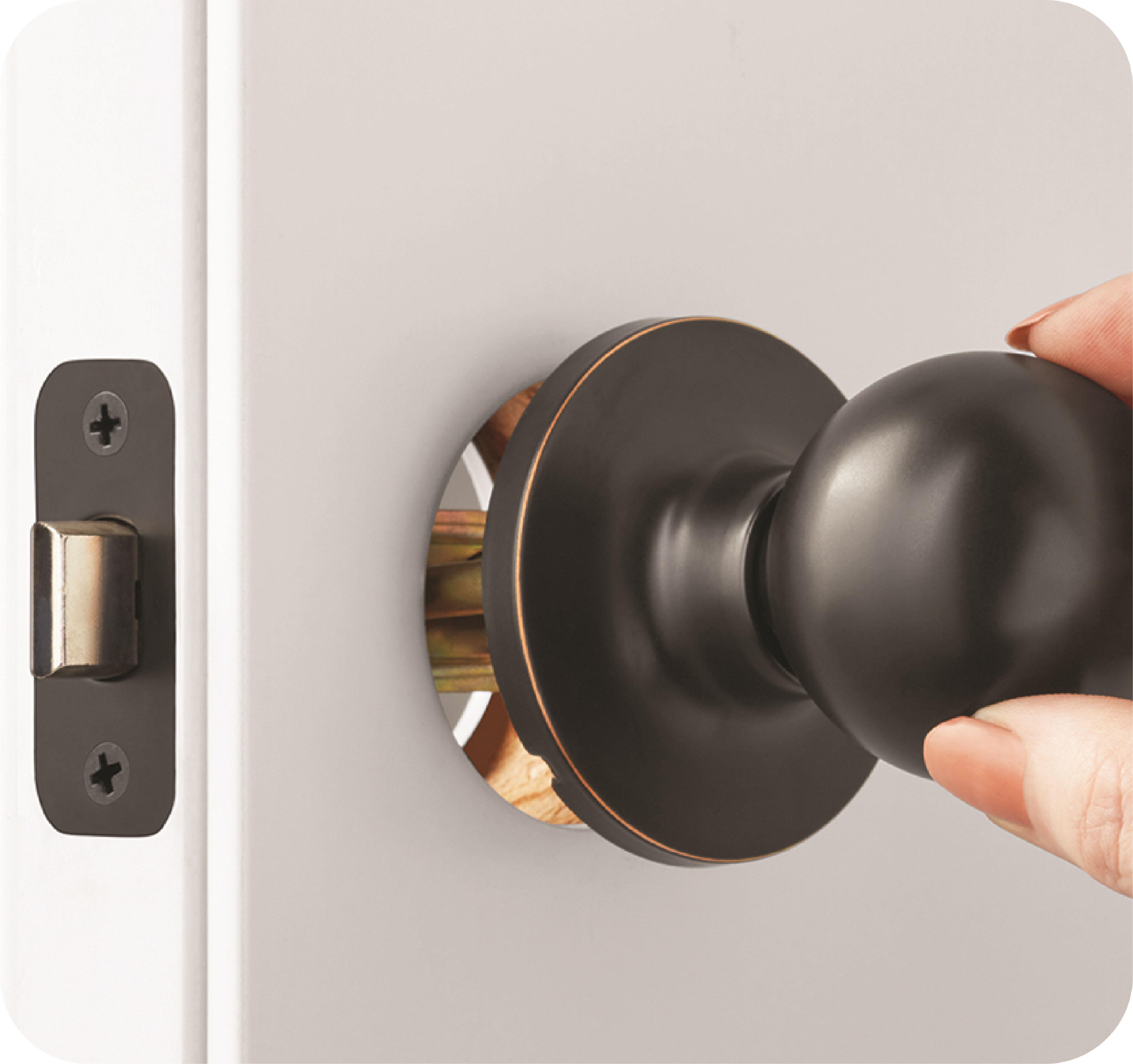 Hyper Tough Interior Non-Locking Passage Ball Doorknob, Hall & Closet, Oil Rubbed Bronze