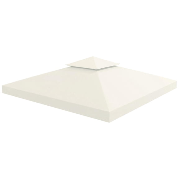 10x10 Gazebo Replacement Canopy 2 Tier UV Resistant Top Cover Cream White for Pavilion Patio Garden Outdoor