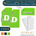 thumbnail image 1 of ComfiTime Luggage, Luggage Tags con Alfabeto: Maletas Tags de Silicona Aprobadas por la TSA, Bolsa de Viaje, Equipaje y Mochilas con Cubierta de Privacidad, Presilla de Acero Inox., 1 of 1