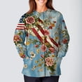 thumbnail image 3 of Patriotic Scrubs Jackets for Women 250 American Anniversary Medical Uniforms Plus Size Crew Neck Long Sleeve Scrub Top Trendy Independence Day Tops, 3 of 5