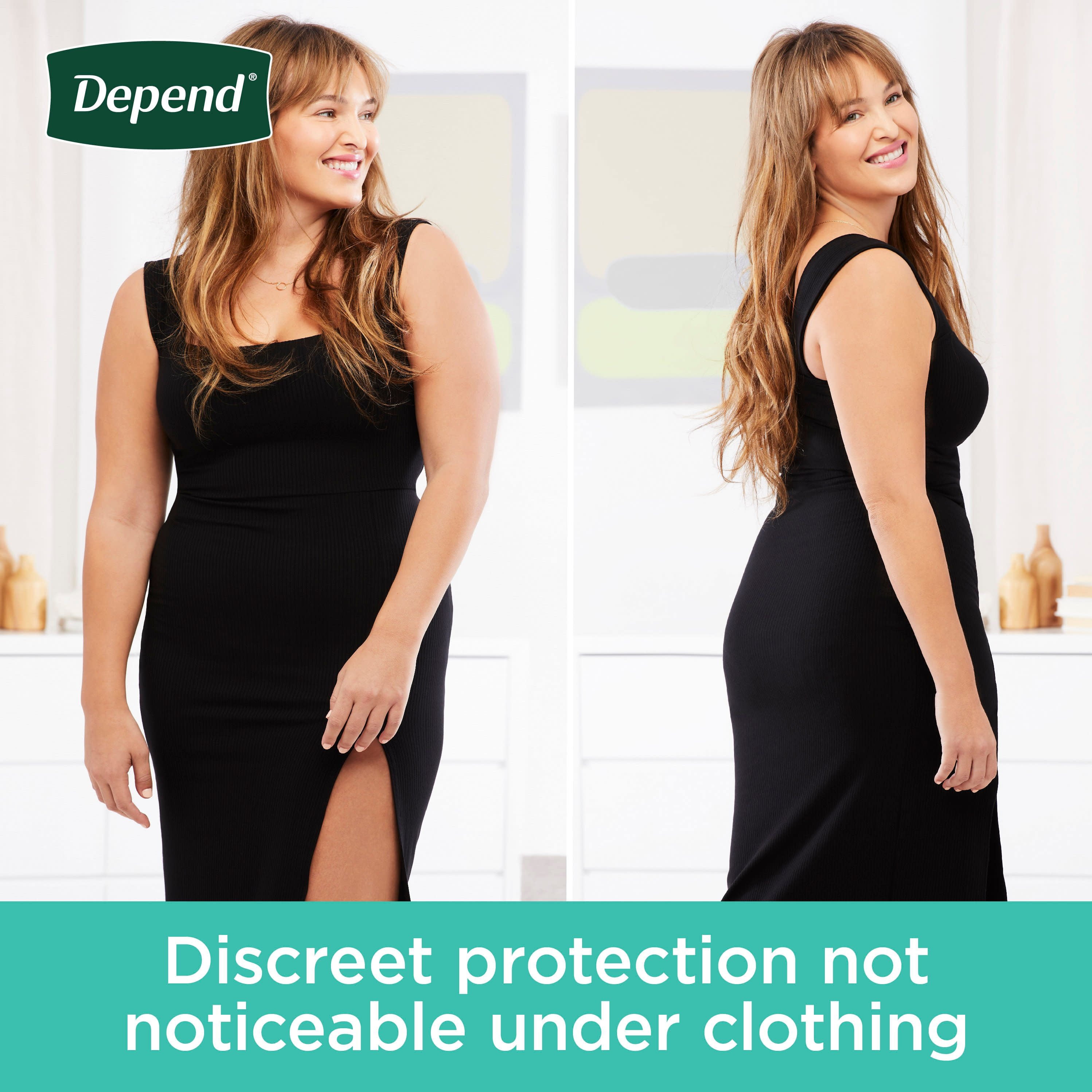 Depend Fresh Protection Adult Incontinence Underwear for Women, Maximum, M,  Blush, 18Ct 