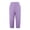 Purple, variant on Women's Capri Pants S-2XL Elastic Band Casual Cropped Trousers Summer High Waisted Lounge Pants with Side Pockets Wine XL