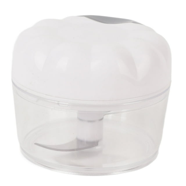 Garlic Chopper Manual Mini Safe Multipurpose Transparent Garlic Mincer with Drawstring for Kitchen ABS Stainless Steel 9x7cm 137g