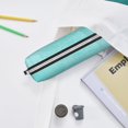thumbnail image 6 of Haiem Blue And Turquoise Print Leather Pencil Case Art Supplies Case Zipper Pencil Pouch Stationery Storage Pencil Bag, 6 of 7