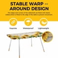 thumbnail image 4 of Sunflower Table Cloths for 8 Foot Rectangle Tables, Yellow Floral Farmhouse Botanical Vintage Art Patio Waterproof Elastic Fitted Tablecloths, Washable Rectangular Table Cover for Camping, 4 of 8