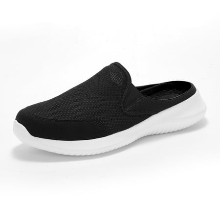 

Ritualay Unisex Open Back Sneakers Comfort Slip On Shoes Walking Mules Shoes Indoor Outdoor Blackless Slippers Black 7