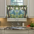 thumbnail image 2 of Yayeee Kitchen Curtains Tier Pair Light Filtering 27"x36" Rod Pocket Short Cafe Window Panel, Pine Tree, 2 of 7