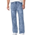 thumbnail image 6 of qelini Wide Leg Jeans for Men Elastic Waist Denim Pants Multiple Pockets Solid Color Casual Trousers, 6 of 9