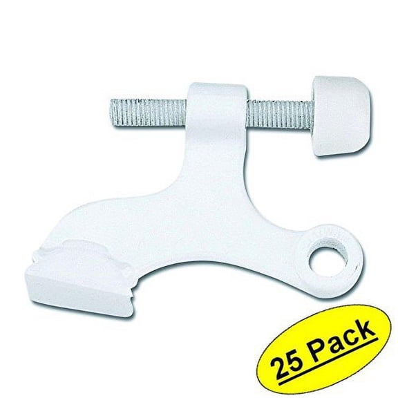 Designers Impressions White Heavy Duty Hinge Pin Adjustable Door Stop : 7135 - 25 Pack