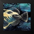 thumbnail image 2 of Zalewski, Christine 12x12 Black Modern Framed Museum Art Print Titled - Blue Ink and Golden Fish II, 2 of 5
