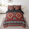 thumbnail image 3 of Feelyou Red Boho Aztec Twin Bedding Sets 7-Piece for Women, Rustic Countryside Bedding Comforter Set, Western Retro Fashion Reversible Sheet Sets, Super Cozy Room Decor, 3 of 8
