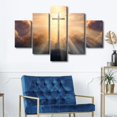 thumbnail image 3 of TISHIRON 5PCS Framed Christian Theme Canvas Wall Art Set,50"x24" Jesus Crucifix Dawn Dawns Wall Canvas Art Decor, 3 of 7