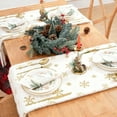 thumbnail image 6 of Eespoir Christmas Sequined Snowflake Lint Tables Runner, Artificial Wool Table Cover for Restaurant Home Decor, Meal Setting, Festive Tabletop, Holiday Dining(Gold), 6 of 6