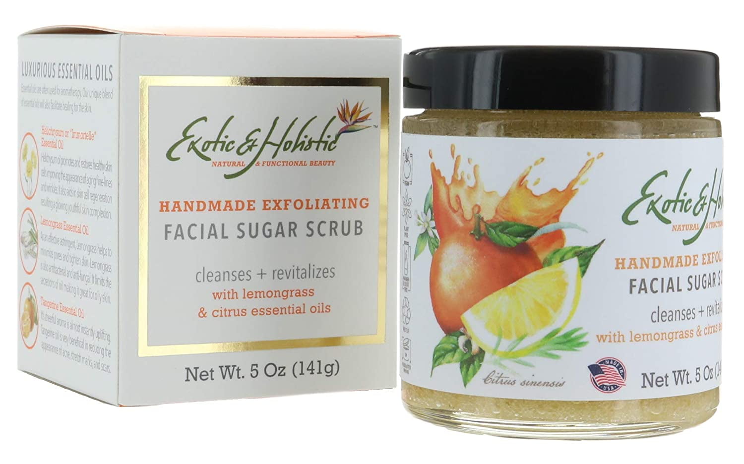 Natural Exfoliating Facial Sugar Scrub With Colloidal Oats Infused with