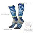 thumbnail image 4 of Goofa Vintage Starry Sky Shark Pattern Adult Stockings, Color-Block Knee High Socks, Comfortable and Breathable, Soft and Stretchable, Sports, and Decoration, 4 of 6