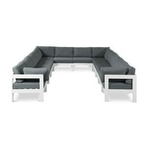 Meridian Furniture Nizuc Grey Outdoor Patio Modular Sectional
