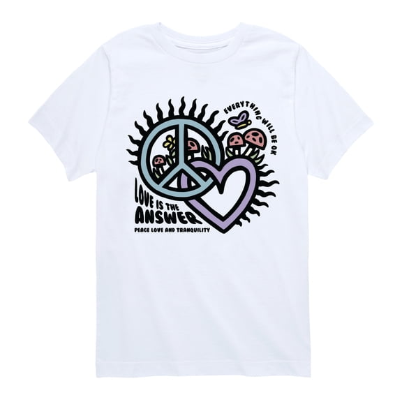 Instant Message - Love is the Answer Short Sleeve Graphic T-Shirt