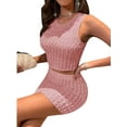 thumbnail image 4 of Liacowi Skirt Sets Women 2 Piece Outfits Casual Sleeveless Tank Crop Top High Waist Mini Skirt Outfits Sexy Bodycon Mini Club Dress, 4 of 6