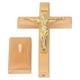 thumbnail image 2 of Crucifijo de mesa hecho a mano, de color marrón claro, duradero, de metal de haya, base estable, crucifijo de pie para el hogar, la oficina, la catedral, 2 of 15
