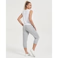 thumbnail image 3 of Stelle Women's Cotton Capri Joggers Pants with Side Pockets Workout Sweatpants,Drawstring Waist Running Yoga Athletic Tapered Casual Pants Lightweight Lounge Pants 20",XS-XXL Gray, 3 of 7