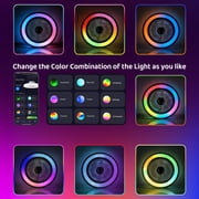 WUTGHUI RGB Ceiling Fans with Lights 20 Fandelier Low Profile Smart Ceiling Fan with Light, Flush Mount Ceiling Fan Light with Remote/APP /Alexa Voice Control/Google Home