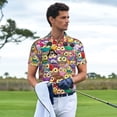 thumbnail image 3 of Balery Cute Cartoon Owls Camisa Polo de Hombre con Estampado, de Manga Corta y Tejido Medio, Camisa Tipo Golf Polo-3X-Large, 3 of 6