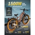 thumbnail image 3 of Electric Bike for Adults with Peak over 750W Brushless Motor, Over 20MPH Electric Mountain Bike, 26"×4 Fat Tires Ebikes, (Gold), 3 of 6