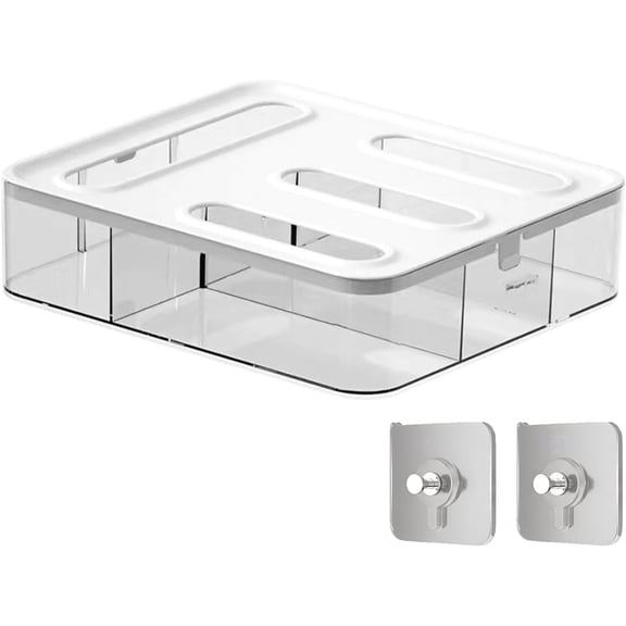 4-in-1 Food Storage Bag Organizer for Drawer or Wall, Holds Gallon, Quart, Sandwich & Snack Bags, Space Saving Plastic Baggie Holder, Easy Access Kitchen Organizer