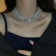 thumbnail image 2 of Collar con pulsera de perlas con incrustaciones de diamantes de estilo emperatriz viuda de Corea, cadena de clavícula con cuello de planeta de múltiples capas para mujer, 2 of 6