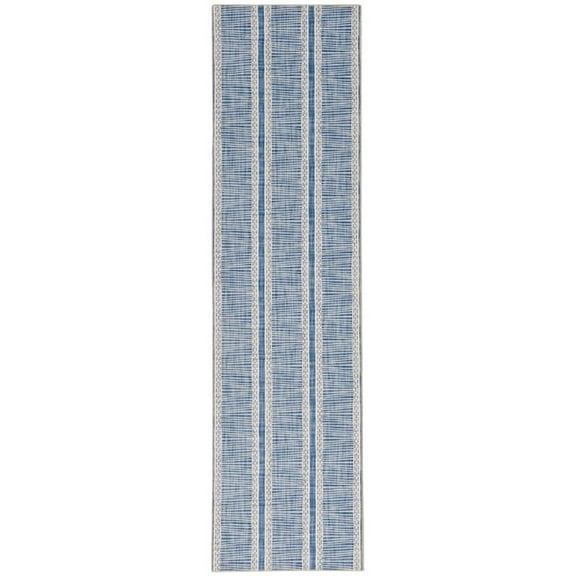 Linon Washable Walton Polyester 2'x8' Rug in Ivory