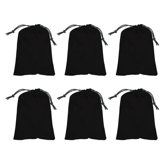 Uxcell 6 Pcs Velvet Drawstring Bags, 10 x 8 Inch Large Velvet Cloth Jewelry Gift Pouches with Drawstring, Favor Candy Bag Dust Bag for Wedding Birthday Party Christmas, Black