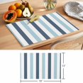 thumbnail image 6 of Blue Aqua Striped Placemats Set of 12 Farmhouse Stripe Art Place Mats Indoor Wipeable Table Mats Washable Cloth Dining Table Placemats for Kitchen Holiday Party Home Decor 13x19 Inch, 6 of 9