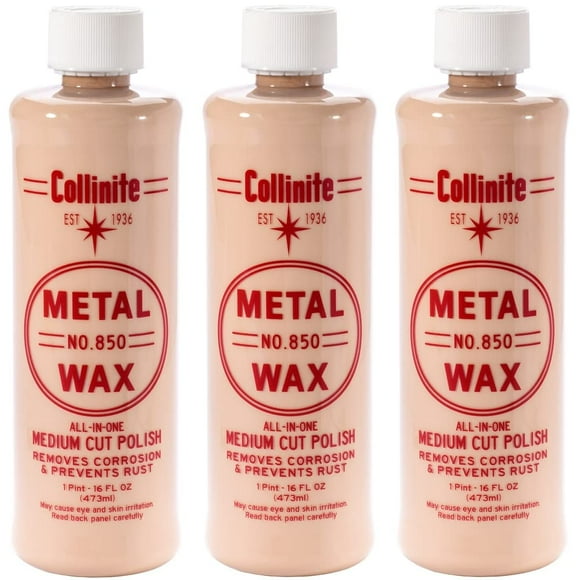 Cera metálica Collinite No. 850, 473 ml, paquete de 3 protectores de superficie