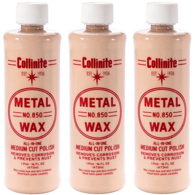 Cera metálica Collinite No. 850, 473 ml, paquete de 3 protectores de superficie