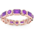 thumbnail image 2 of Diamond-Capitals 5.00 Carat Fine Emerald Cut Amethyst Gemstone Wedding Eternity Band for her Solid 14K Rose Gold Size 8.5, 2 of 8