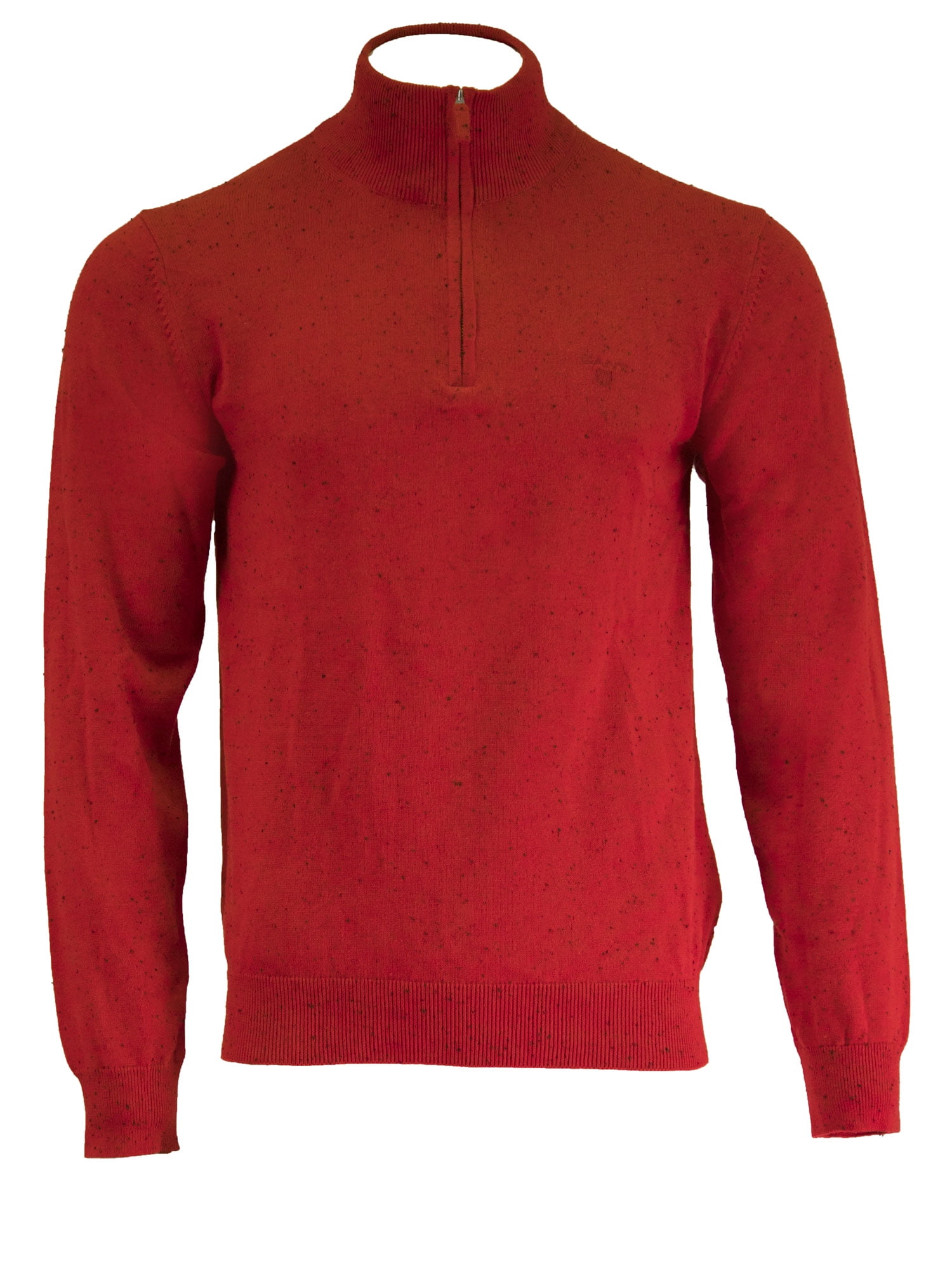 Gant USA Men's O1 Neps Half Zip, Medium, Bright Red