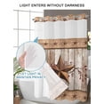 thumbnail image 6 of No Hook Shower Curtain with Snap-in Liner, Vintage Texas Star Wooden Waterproof Fabric Bathroom Curtains, Farmhouse Berry Country Bath Curtains & Mesh Top Window 72"x96" Extra Long, 6 of 9