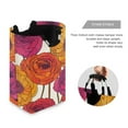 thumbnail image 3 of Yayeee Freestanding Laundry Hamper with Handle Collapsible Large Storage Basket for Clothes, Purple Hand Drawn Floral, 3 of 7