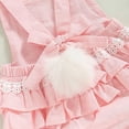 thumbnail image 5 of XIMIN Toddler Baby Girls Easter Outfit Romper/Dress Sleeveless Bunny Ear Sister Mathing Clothes with Tail, 5 of 8