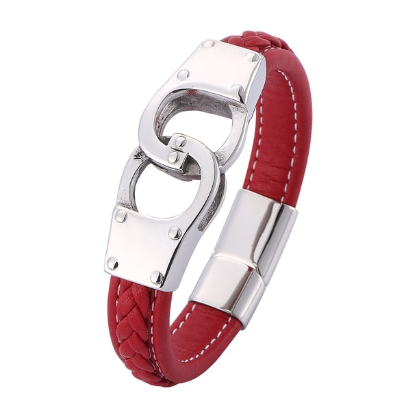 Qarigey trenzada personalizable que añade un toque personal, pulseras para hombres, brazaletes para mujeres, significativo y memorable Ropa, zapatos y accesorios Miscelánea rojo
