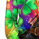 thumbnail image 3 of Camisa Impresa Del Día de San Patricio de la Blusa de Manga Larga de los Hombres, Botón Casual Abajo de la Parte Superior para el Uso de las Vacaciones de Primavera, 3 of 5