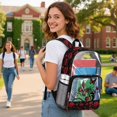 thumbnail image 3 of SEANATIVE See Through School Backpack for Kids Clear Transparent Bookbag Floral Printed Heavy Duty PVC Daypack Back to School Essential for Boys Girls Children, Butterfly Rose, 3 of 7