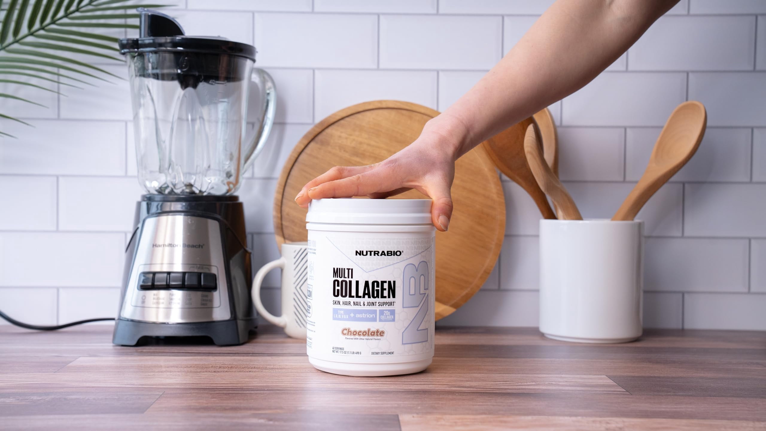 NutraBio Multi Collagen Powder- Hydrolyzed Collagen Peptides for Glowing Hair & Skin- Grass-Fed- Collagen Powder for Women and Men- 45 Servings- Chocolate