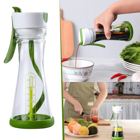 WEIOUKC Salad Dressing Shaker Mixer Bottle, Leak-Proof 10oz Glass Shaker with Built-In Stirrer for Homemade Sauces & Juice Storage, Dishwasher Safe