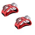 thumbnail image 1 of 2 Pcs Tambourin à Pied, Instrument de Musique à Pédale avec Clochettes en Acier - Rouge, 1 of 7