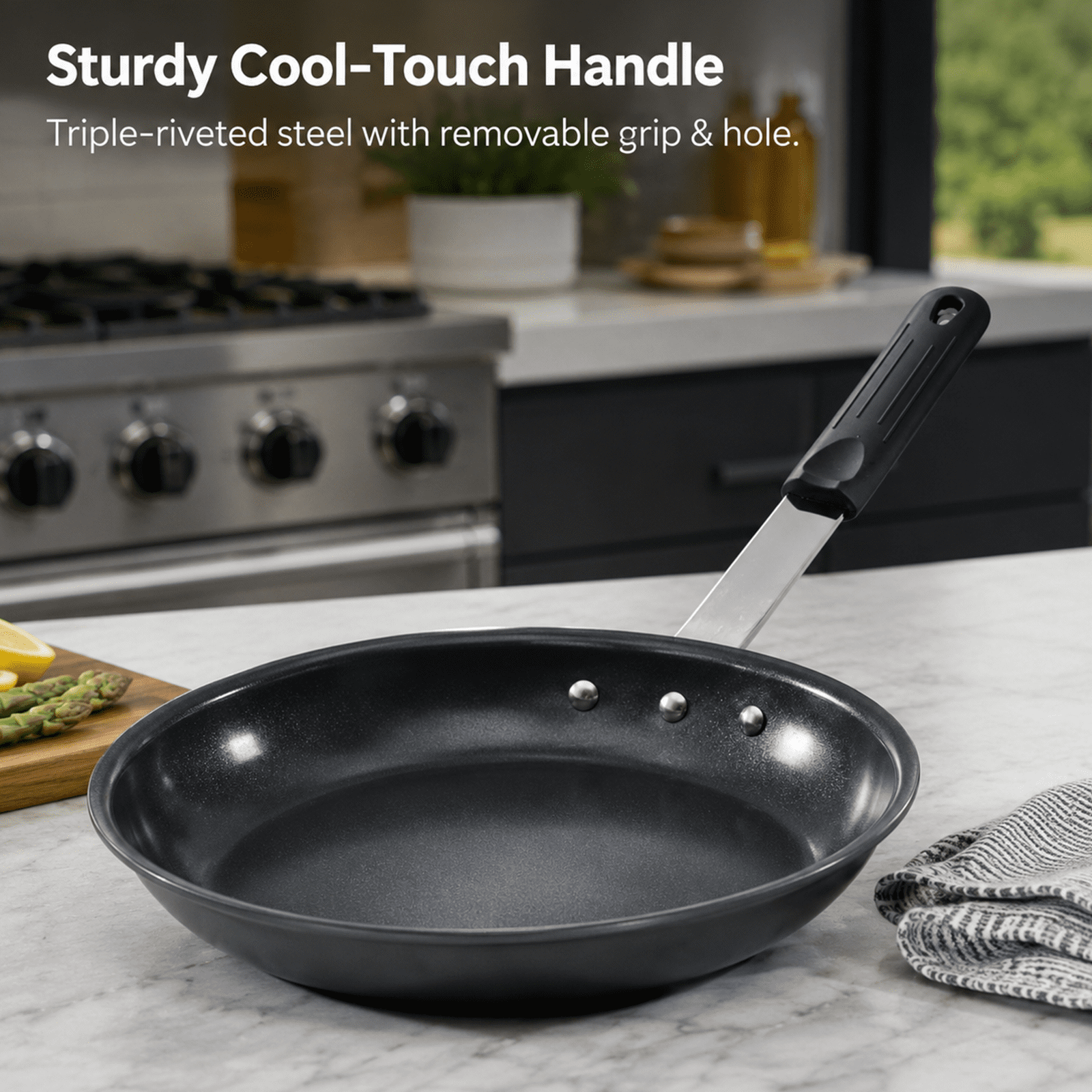 Alvantor Ceramic Nonstick Frying Pan, 8/10/12/14 inch, Aluminum Egg Pan with Stainless Steel Base, Oven Safe, Dishwasher Safe Skillet