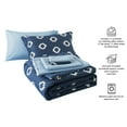 thumbnail image 3 of Mainstays 7-Piece Reversible Bed in a Bag Comforter Set with Sheets, Navy Geo, Queen, 3 of 12