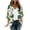 Green#2, variant on Womens Comfy Cardigans Floral Printed 3/4 Sleeve Hawaiian Beach Cover Ups Loose Fit Casual Open Front Kimonos Pink XXL
